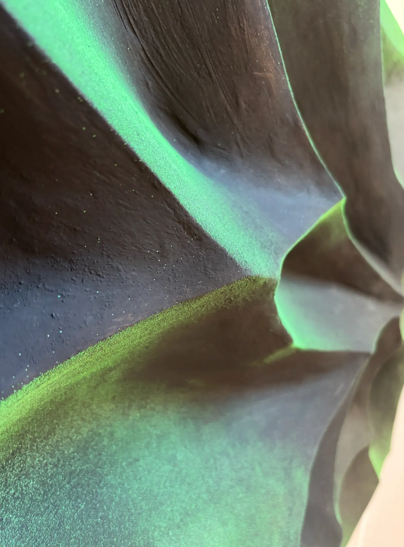 Green textured sculpture