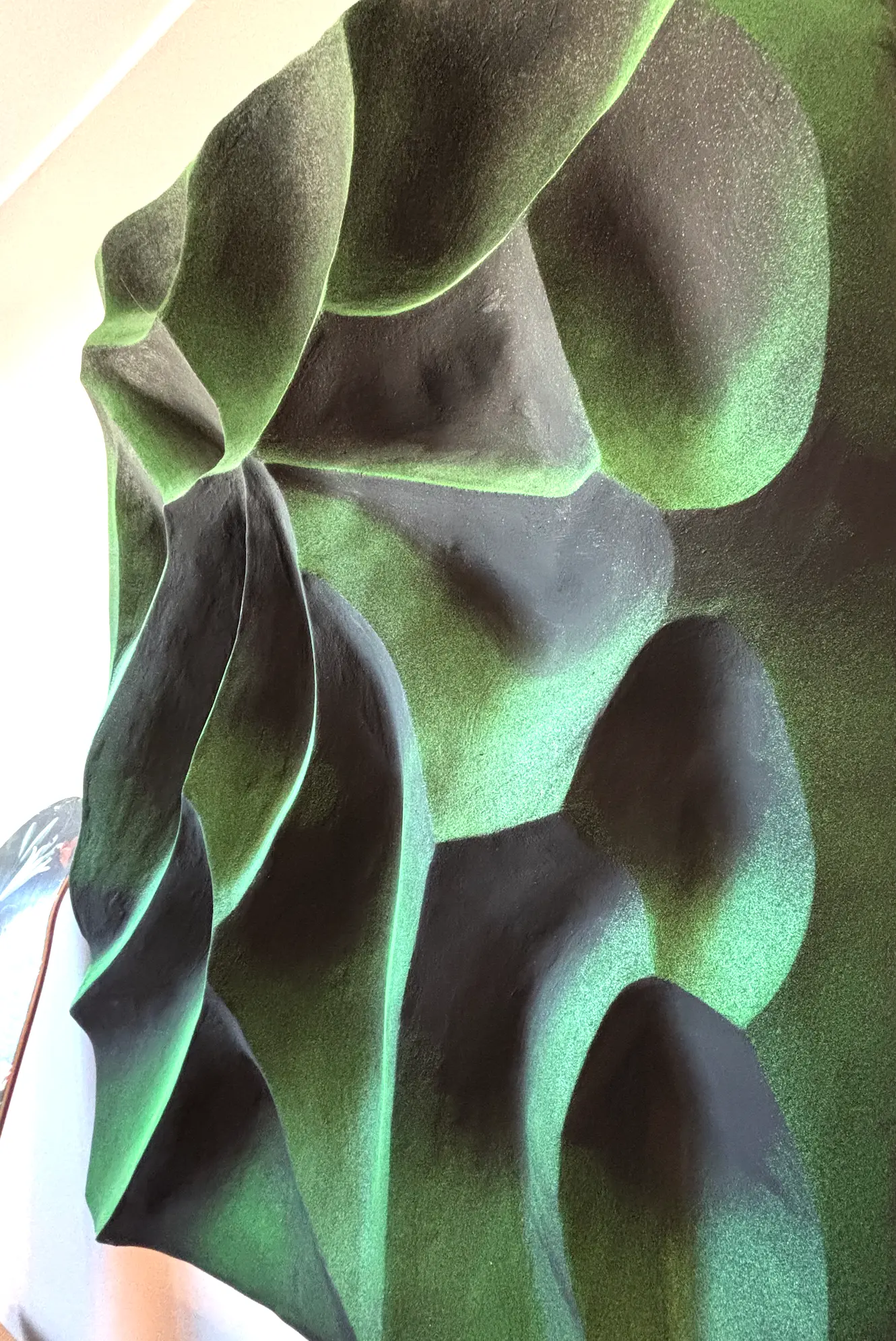 Green textured sculpture