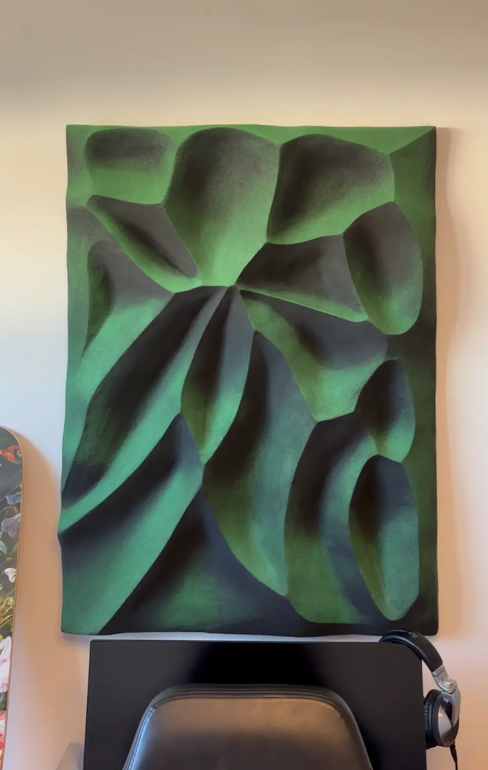 Green textured sculpture