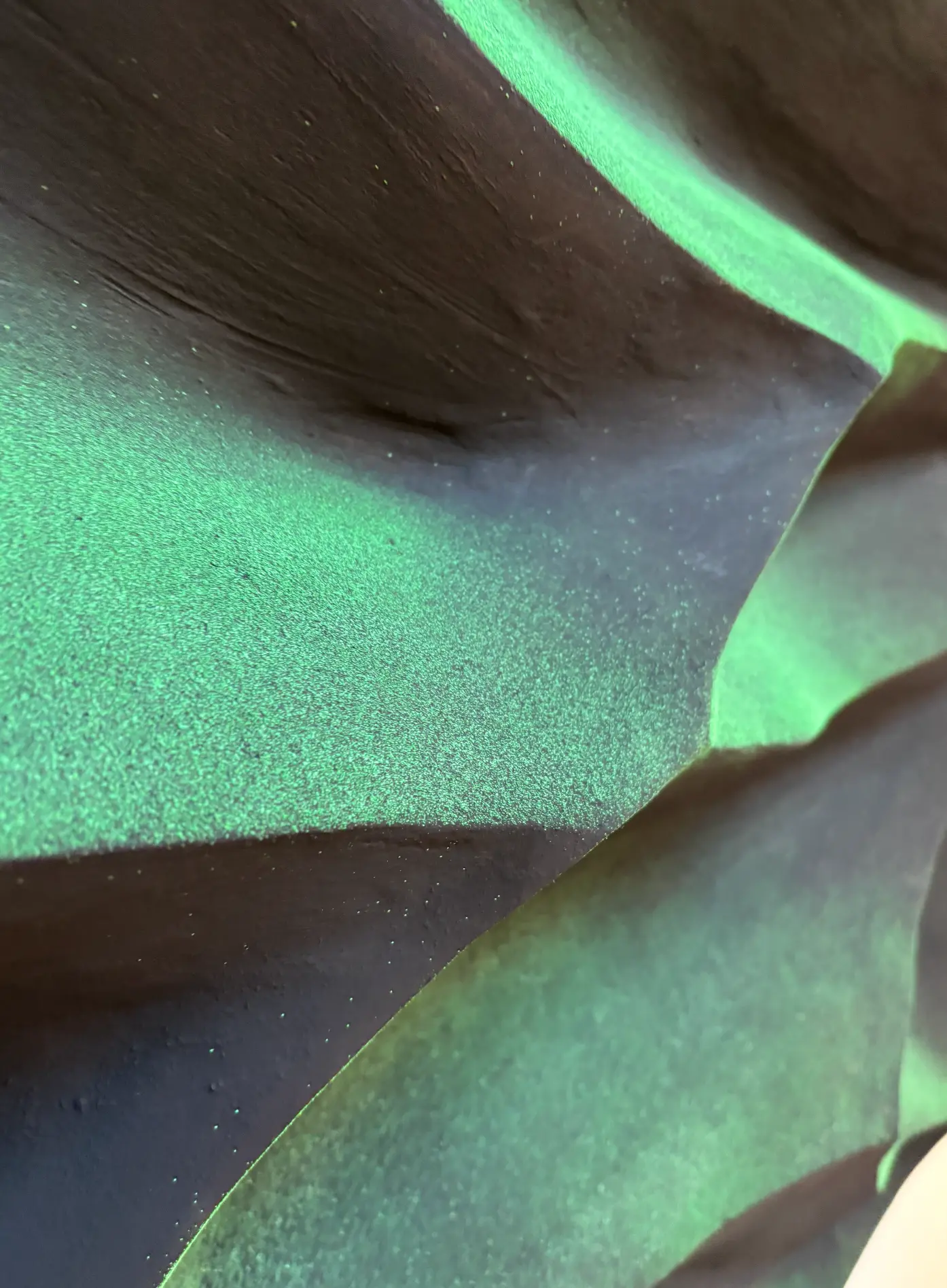 Green textured sculpture