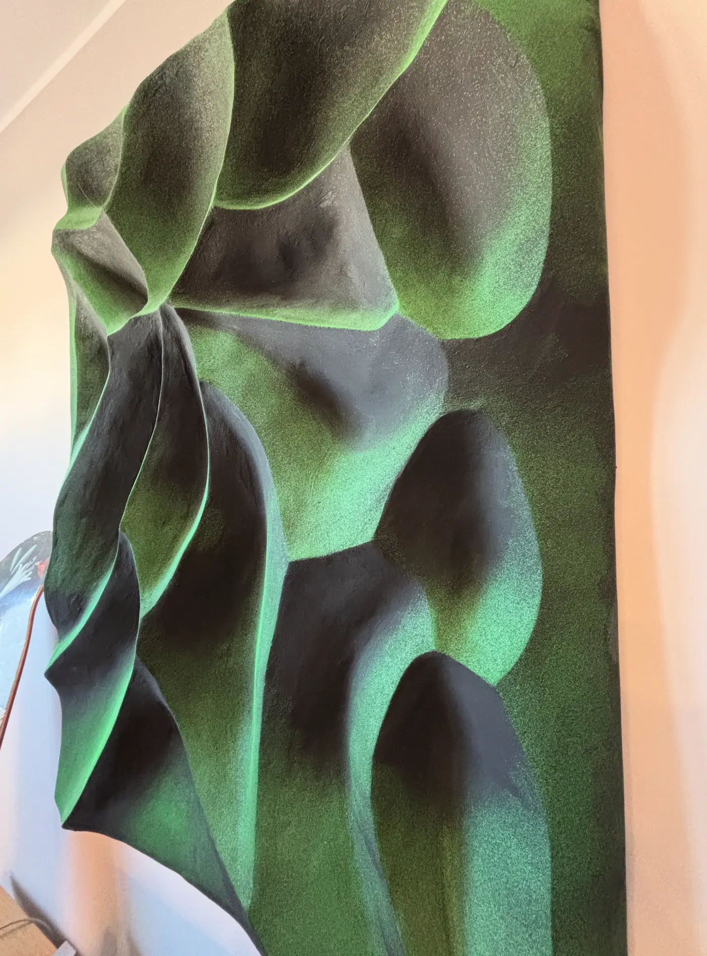 Green textured sculpture