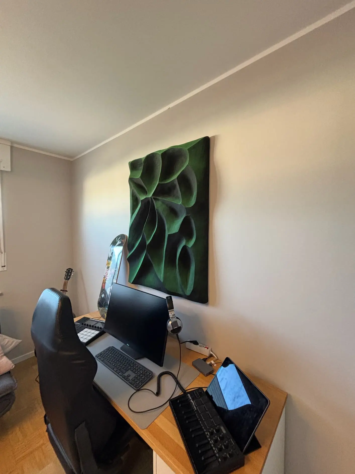 Green textured sculpture