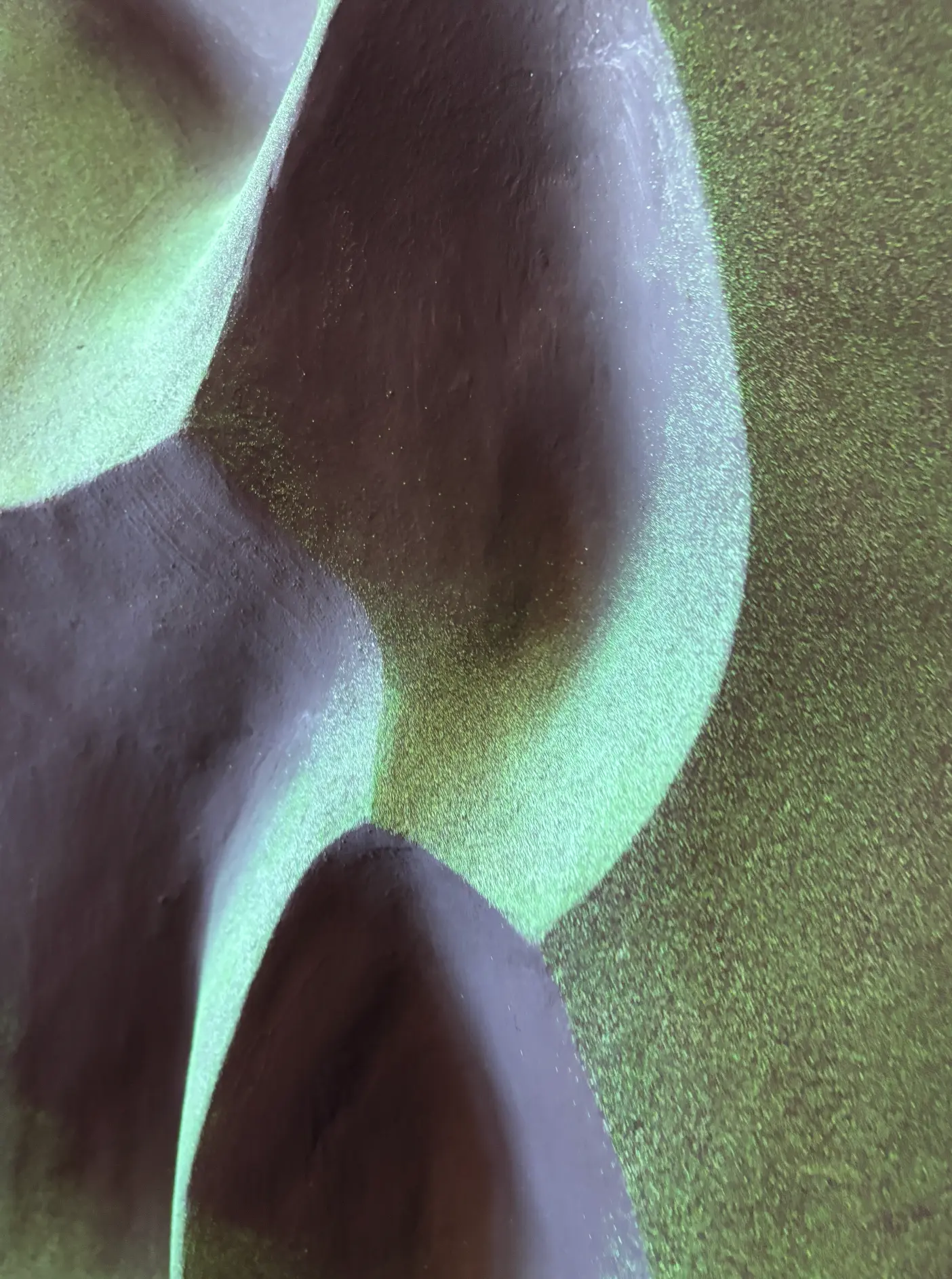 Green textured sculpture