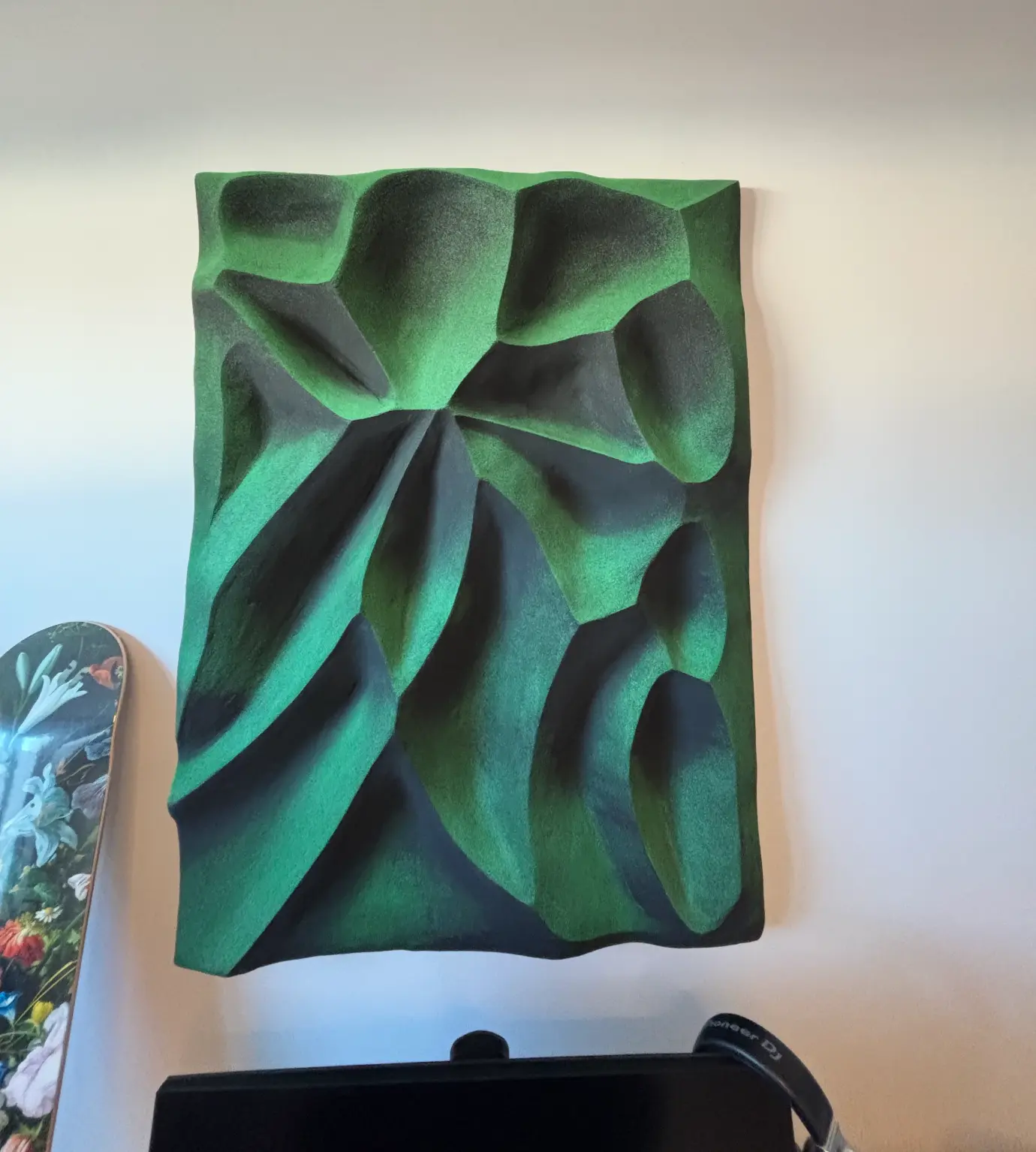 Green textured sculpture