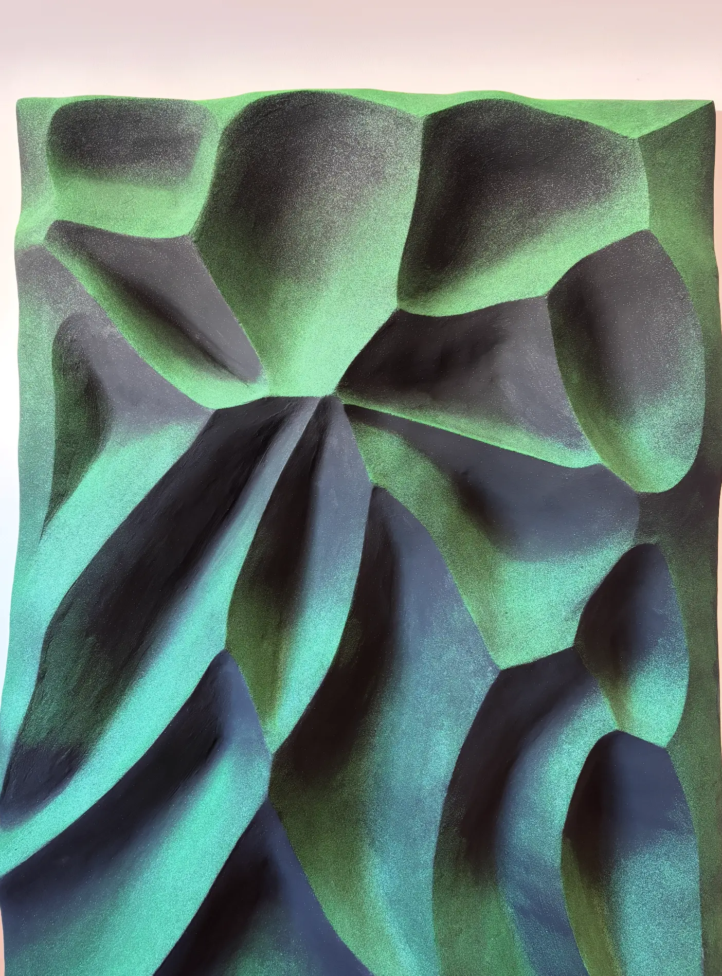 Green textured sculpture