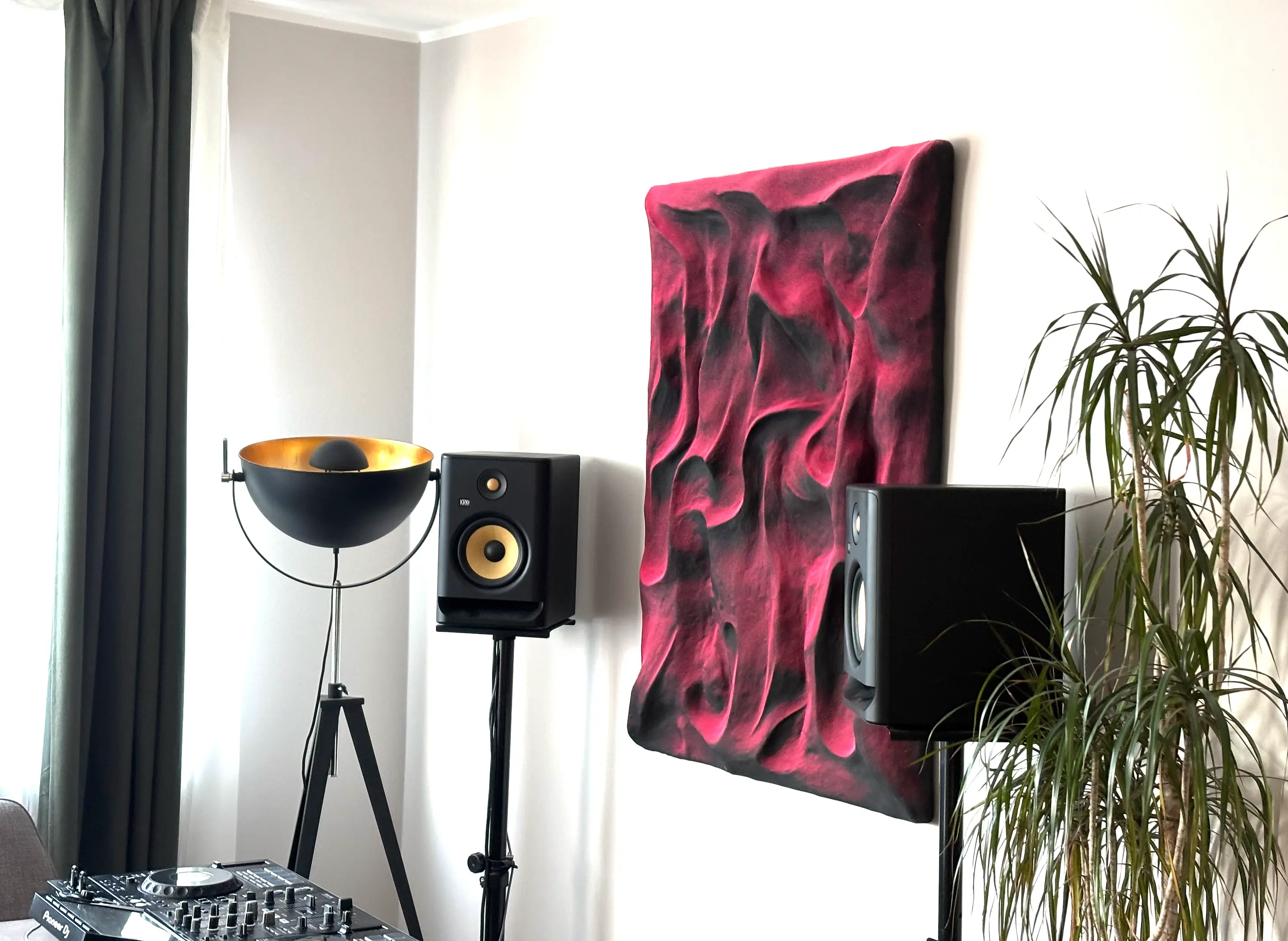 Sculptural red artwork