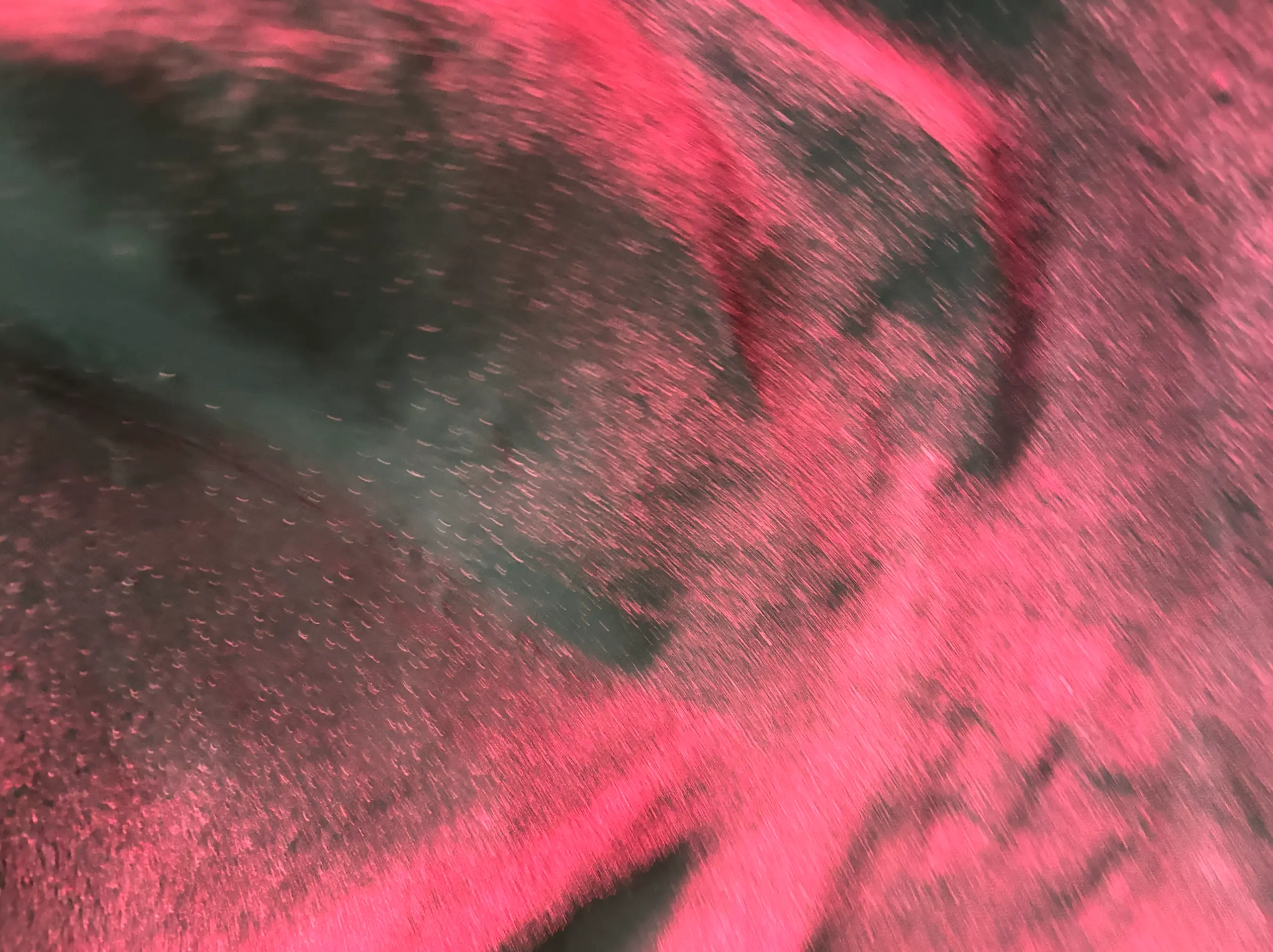 Red textured sculpture