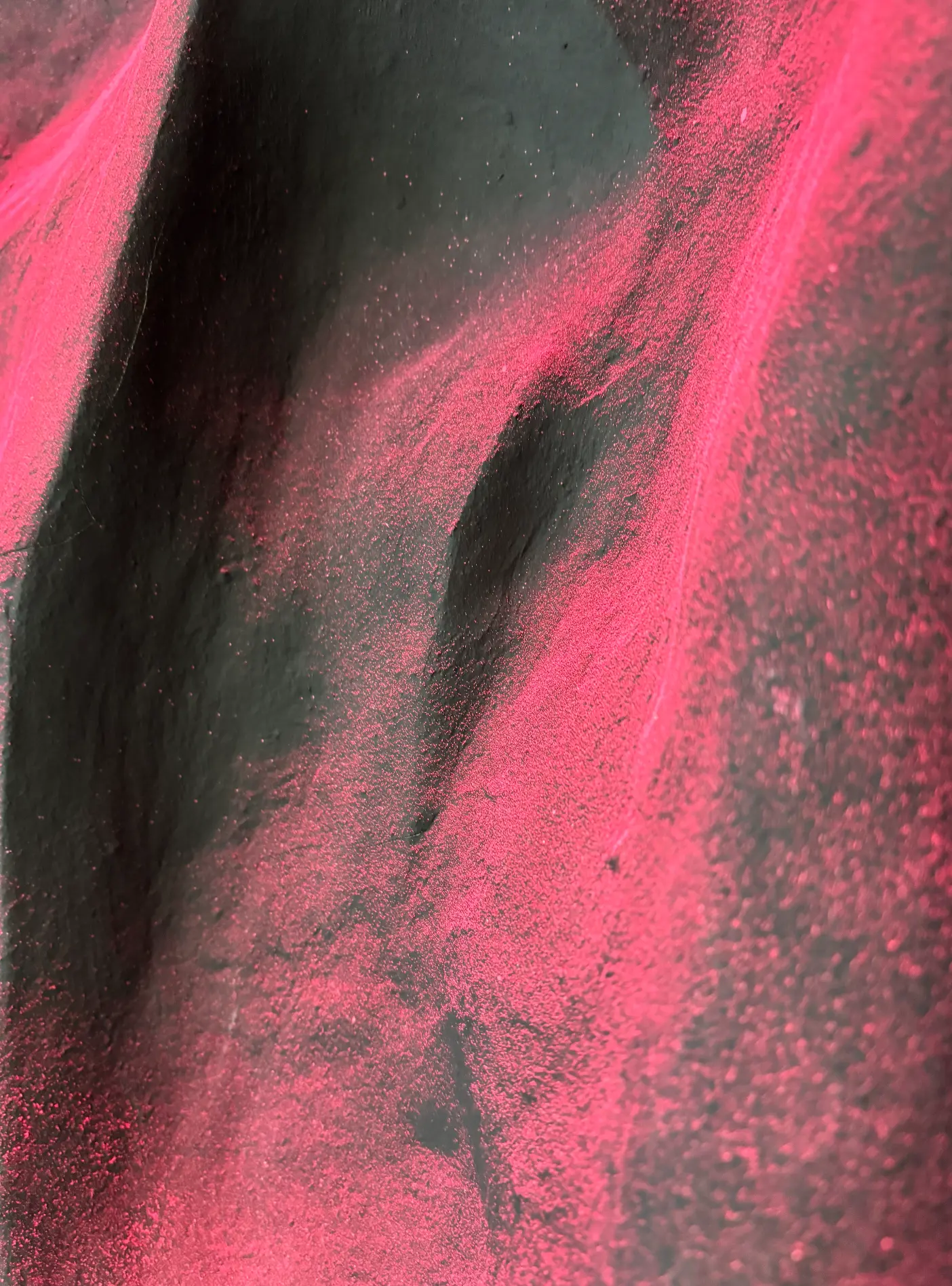 Red textured sculpture