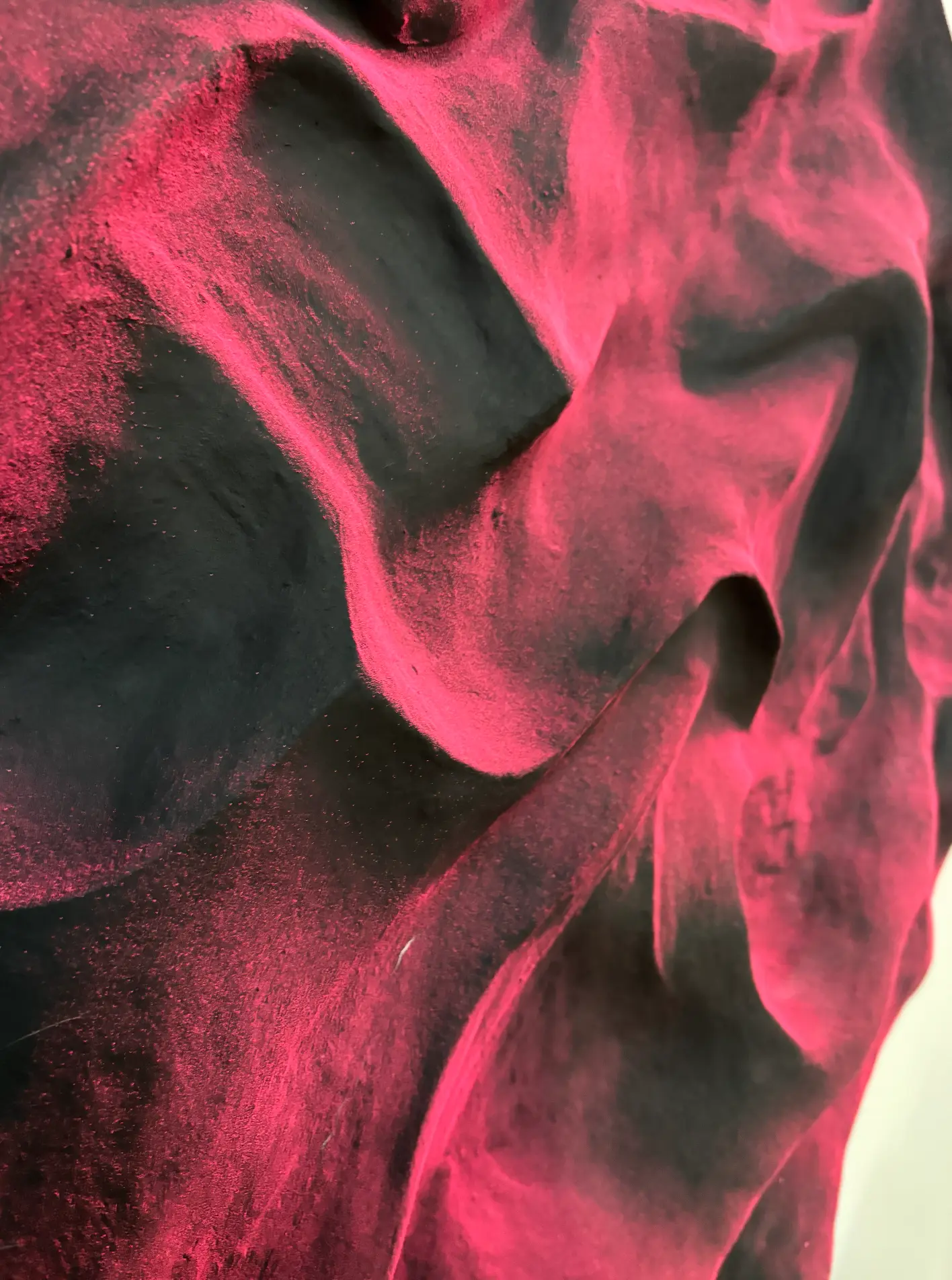 Red textured sculpture