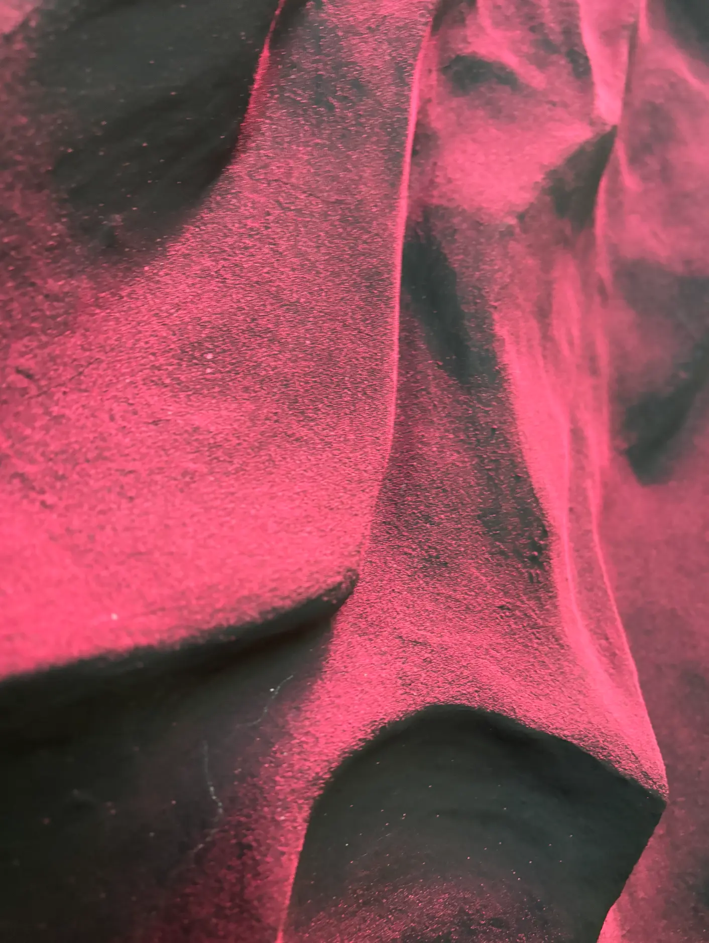 Red textured sculpture