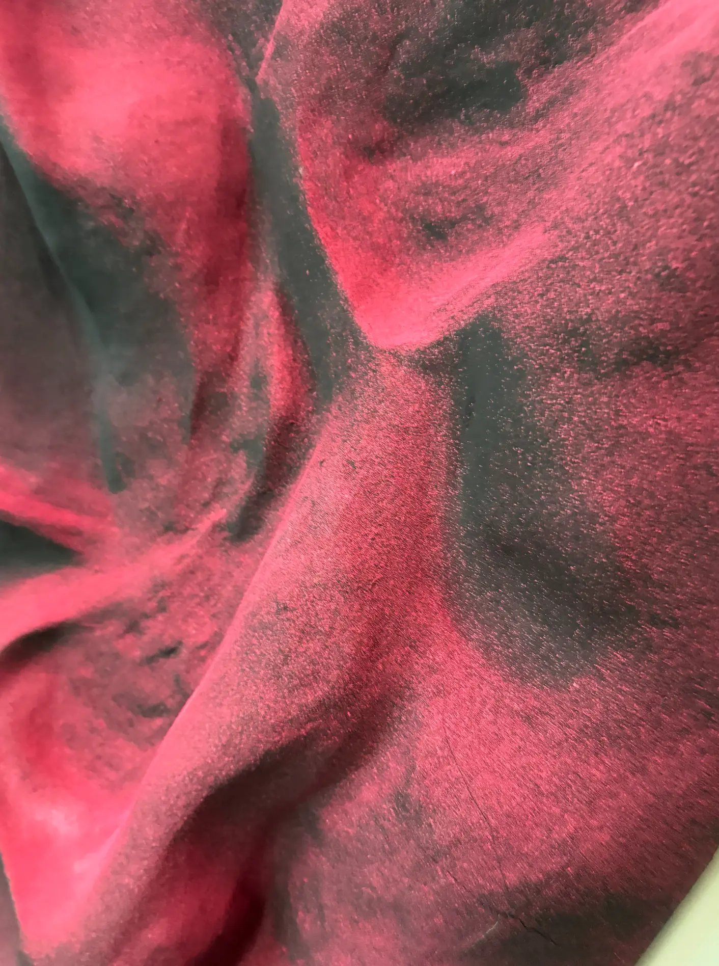 Red textured sculpture