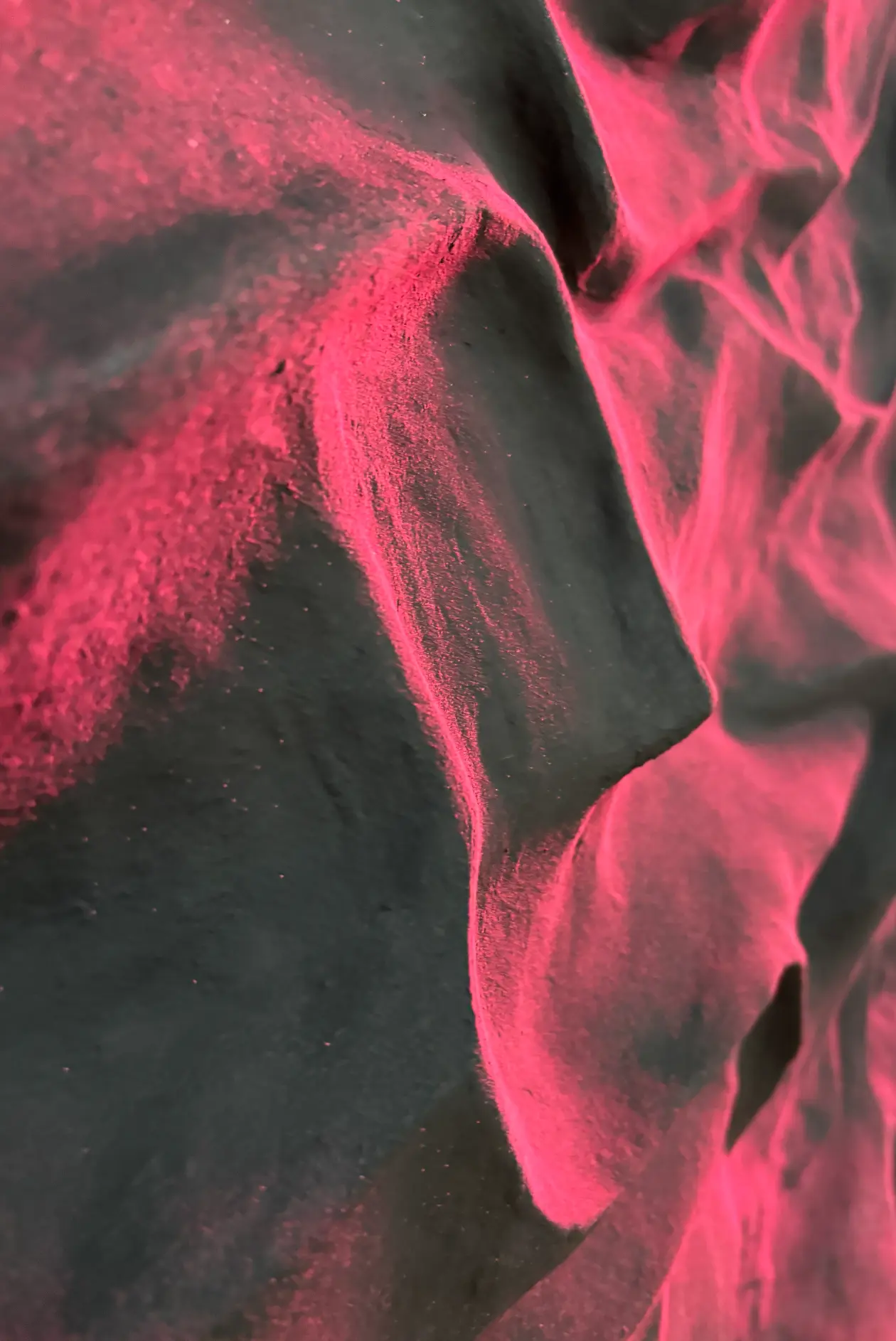 Red textured sculpture