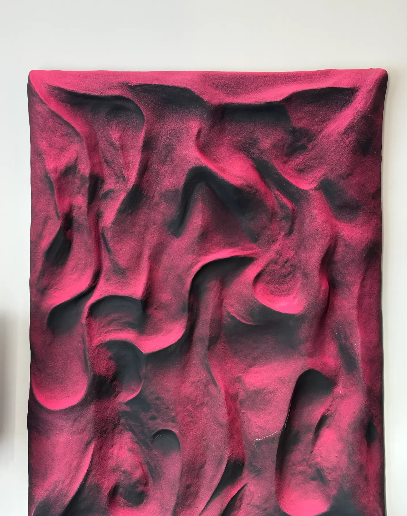 Red textured sculpture