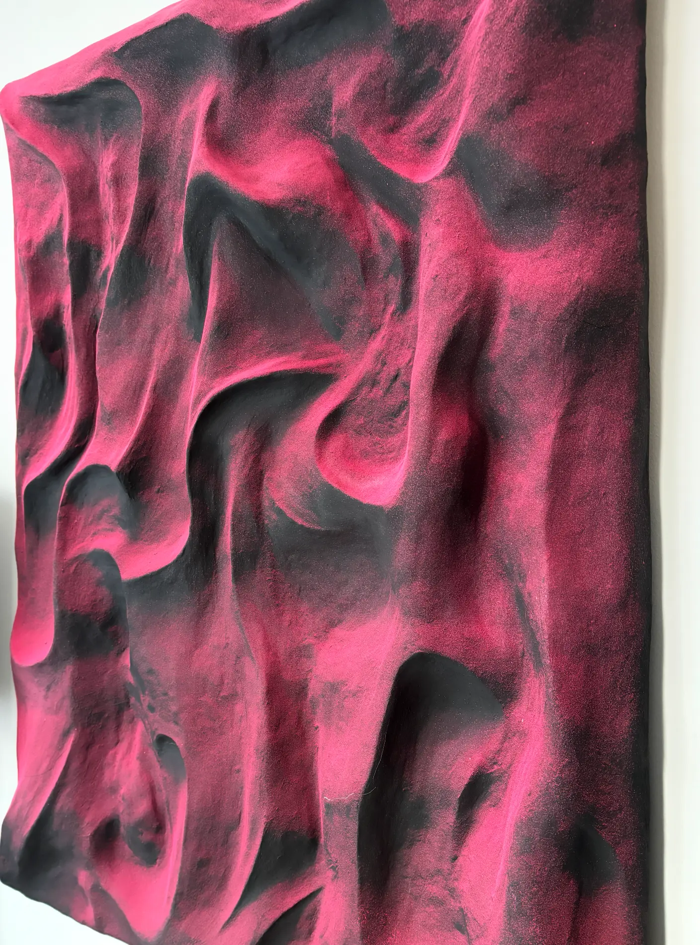 Red textured sculpture