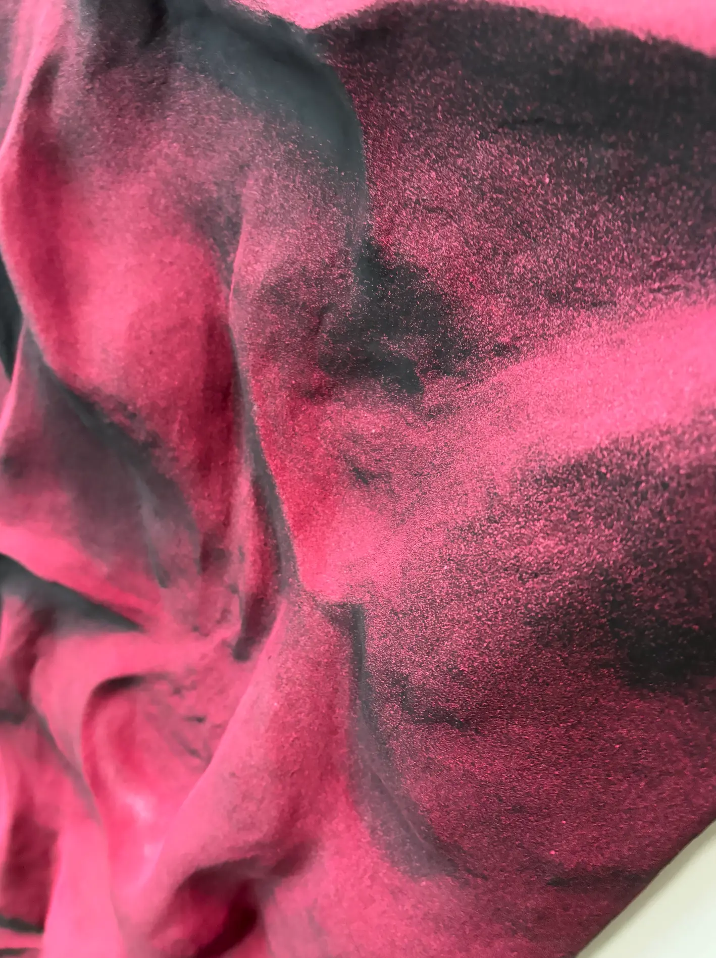 Red textured sculpture