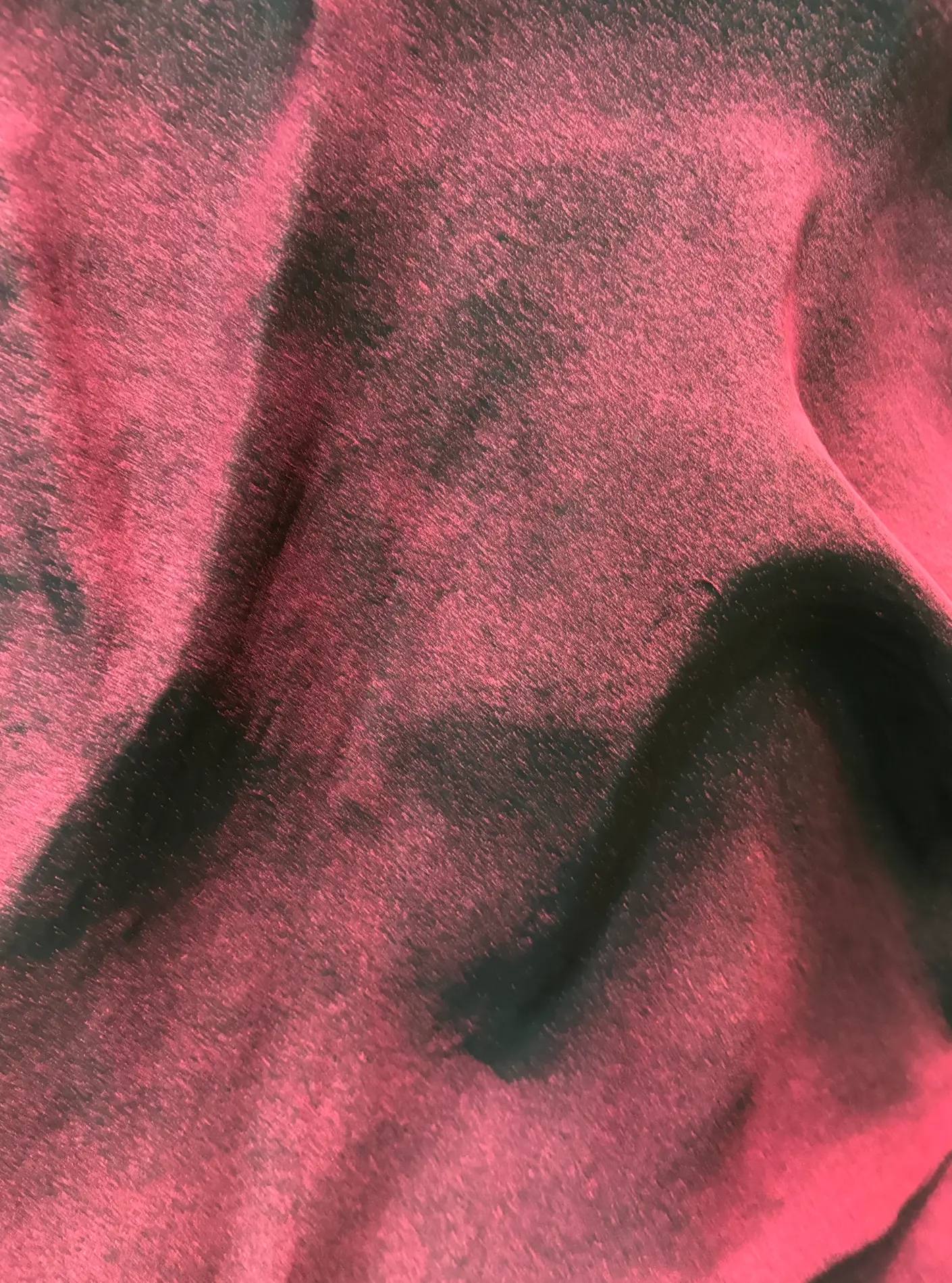 Red textured sculpture