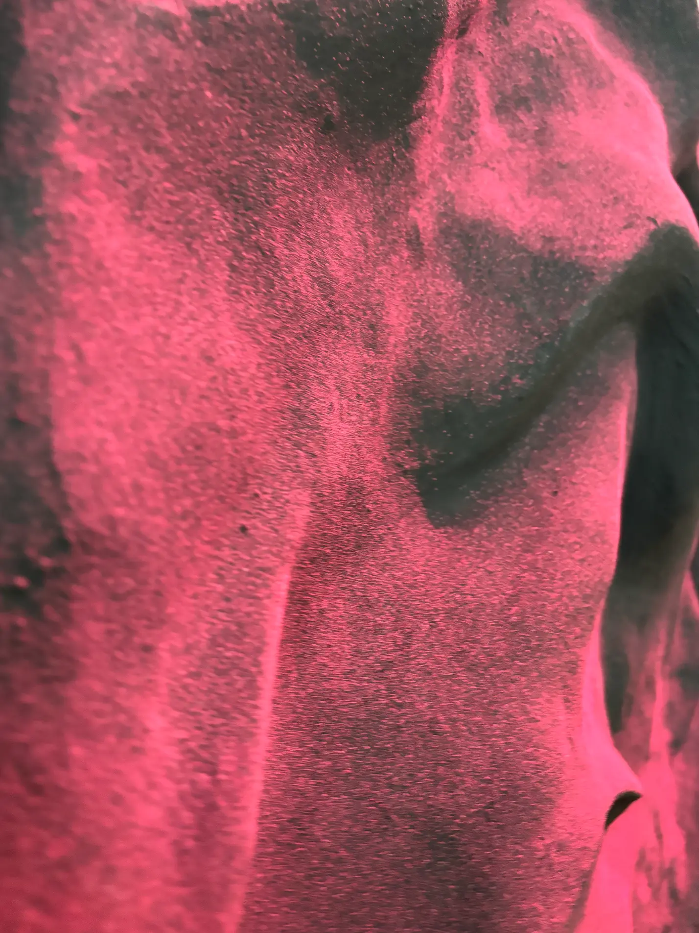 Red textured sculpture