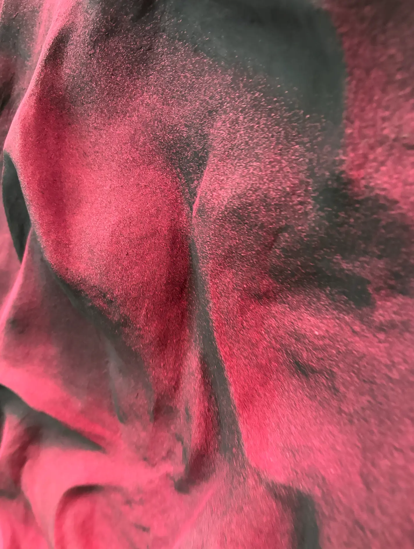 Red textured sculpture