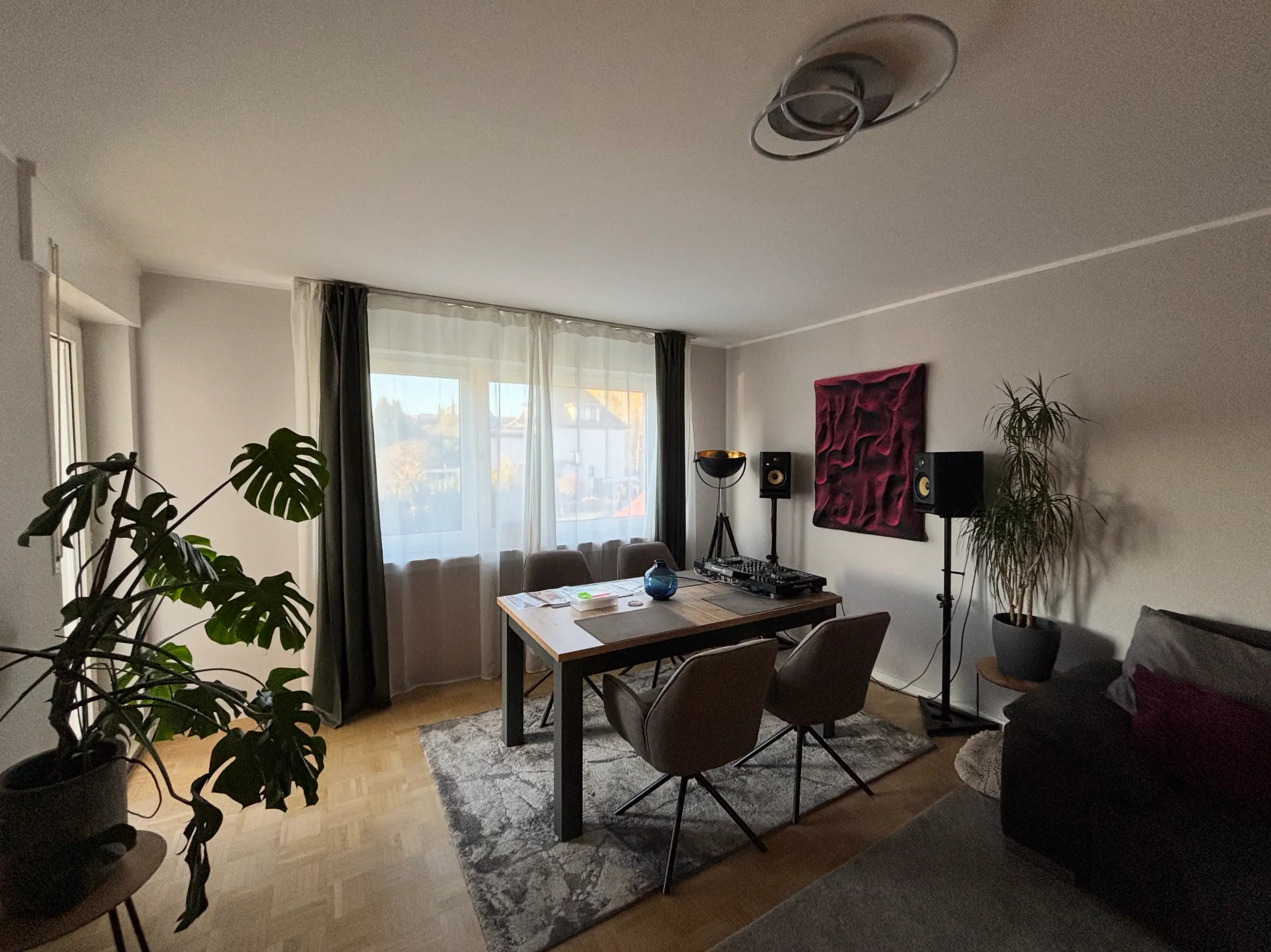 Red textured sculpture