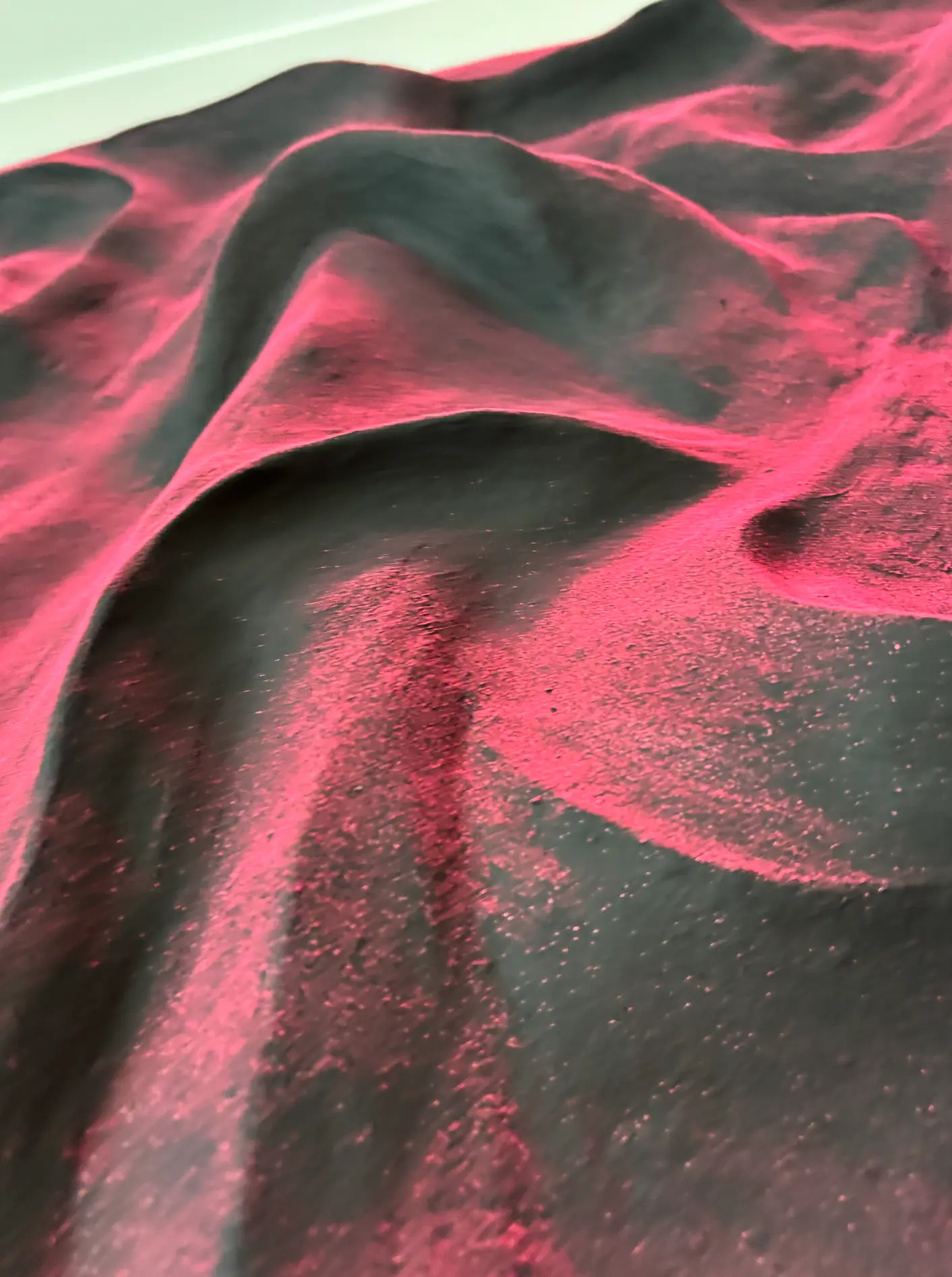 Red textured sculpture